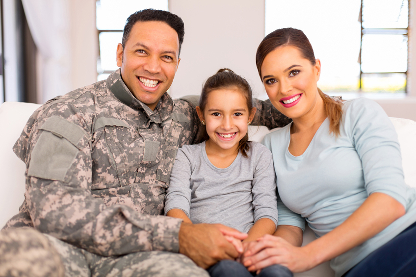 A veteran and family